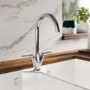 Chrome Dual Lever Kitchen Mixer Tap - Essence Hector