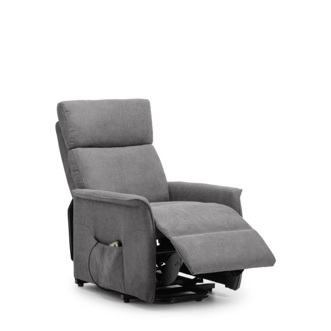 Rise & Recliner Chair in Grey Fabric - Helena- Julian Bowen