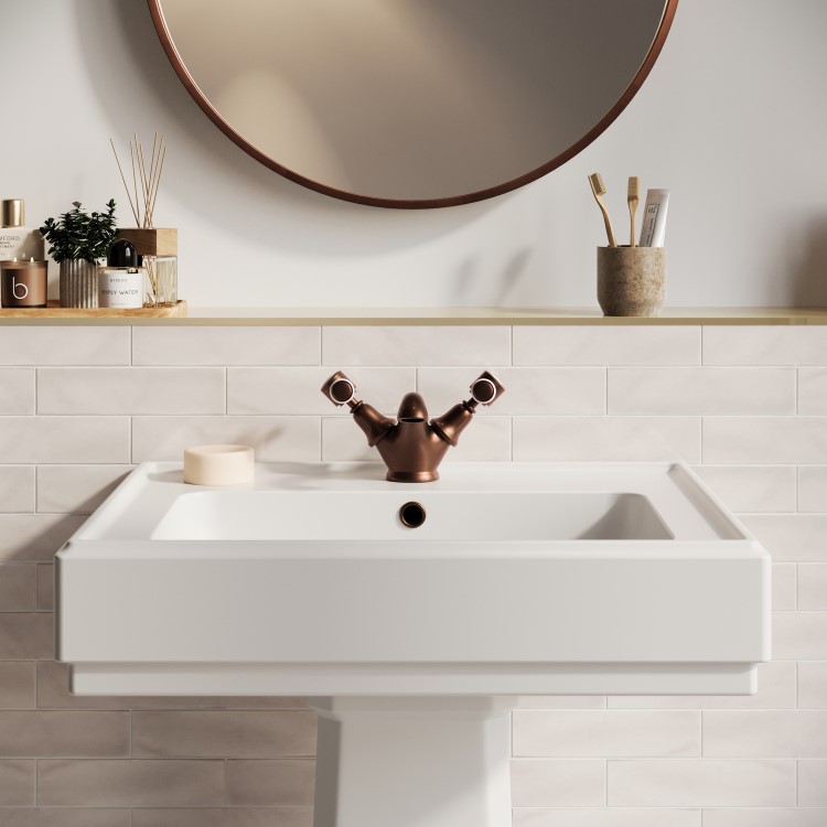 GRADE A1 - Brushed Bronze Basin Mixer Tap - Helston