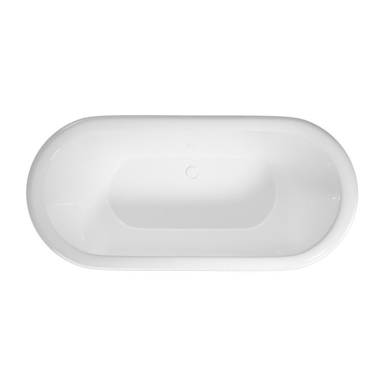 GRADE A1 - Silver Effect Freestanding Double Ended Bath 1690 x 800mm - Helmsley