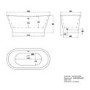 GRADE A1 - Silver Effect Freestanding Double Ended Bath 1690 x 800mm - Helmsley