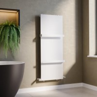 White Vertical Panel Radiator with Towel Bars 1220 x 452mm - Hesperia
