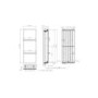 ONLY OPENED - White Vertical Panel Radiator with Towel Bars 1220 x 452mm - Hesperia
