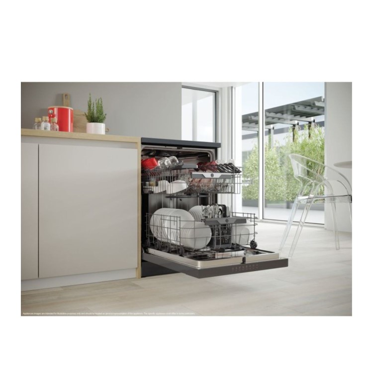 Refurbished Hoover H-DISH 500 HF5C7F0A-80 15 Place Freestanding Dishwasher Graphite