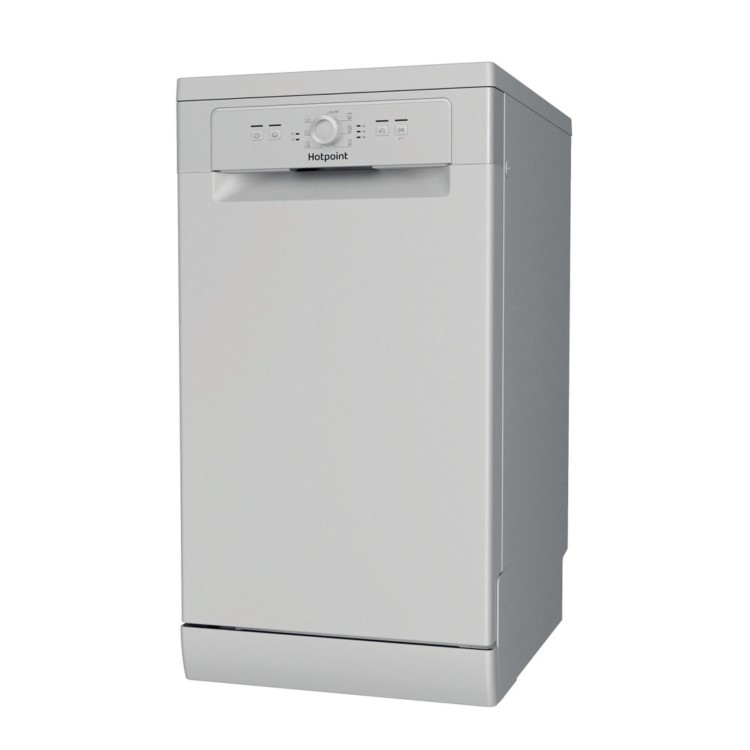 Refurbished Hotpoint HF9E1B19SUK 9 Place Freestanding Slimline Dishwasher Silver