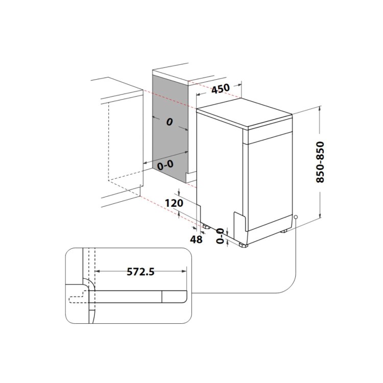 Hotpoint Freestanding Slimline Dishwasher - White, Quick Wash