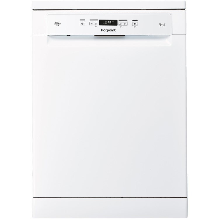 Refurbished Hotpoint 3D Zone Wash HFC3C26WCUK 14 Place Freestanding Dishwasher White