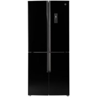 Refurbished Hoover HFDN180BK Freestanding 422 Litre Frost Free American Fridge Freezer Black