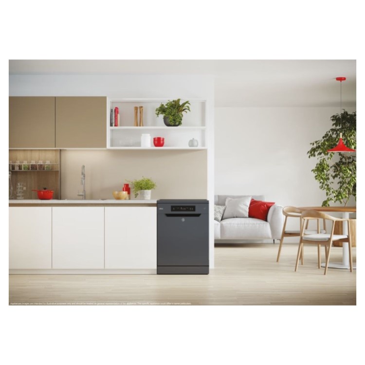 Hoover H-Dish 300 Freestanding Dishwasher - Smart Wi-Fi C Rated Graphite