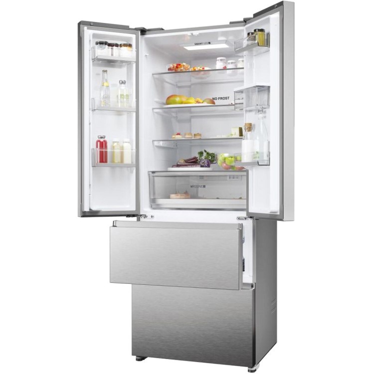 Refurbished Haier HFR5719EWMP Freestanding 444 Litre Frost Free American Fridge Freezer