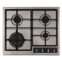 Refurbished CDA HG6351SS 58cm 4 Burner Gas Hob with Wok Burner and Cast Iron Pan Stands Stainless Steel