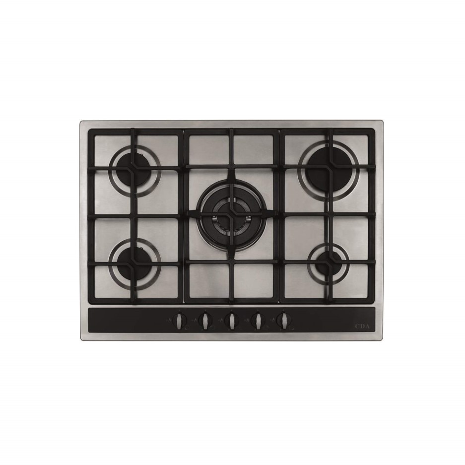 CDA HG7350SS 70cm Five Burner Gas Hob Stainless Steel BuyItDirect.ie