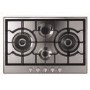 CDA 75cm 4 Burner Gas Hob with 2 Wok Burners - Stainless Steel