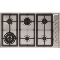 CDA 86cm 6 Burner Gas Hob with Wok Burner - Stainless Steel