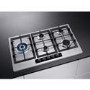 AEG HGB95520YM 86cm Five Burner Gas Hob With Cast Iron Pan Stands - Stainless steel