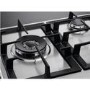 Refurbished AEG HGB95520YM 86cm 5 Burner Gas Hob With Cast Iron Pan Stands Stainless steel