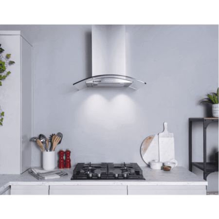 Hoover H-Hood 300 60cm Curved Glass Chimney Cooker Hood - Stainless Steel