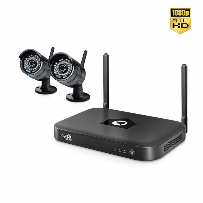 GRADE A1 - HomeGuard CCTV System - 4 Channel Wireless NVR with 2 x 1080p HD Day/Night Cameras & 1TB HDD