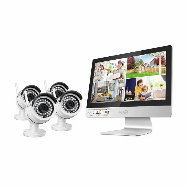 GRADE A1 - HomeGuard CCTV System - 4 Channel Wireless Security System with 12" HD Monitor & 4 x 960p HD Day/Night Cameras & 1TB HDD