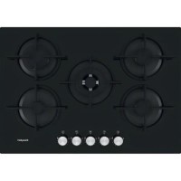 Hotpoint 73cm Gas on Glass 5 Burner Gas Hob - Black Glass Hotpoint 73cm Gas on Glass 5 Burner Gas Hob - Black Glass