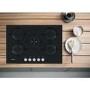 Hotpoint 73cm Gas on Glass 5 Burner Gas Hob - Black Glass