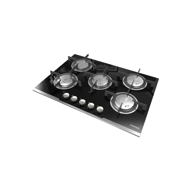 Refurbished Hoover HGV75SXVB 75cm Front Control 5 Burner Gas Hob