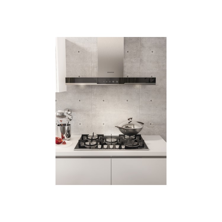 Refurbished Hoover HGV75SXVB 75cm Front Control 5 Burner Gas Hob