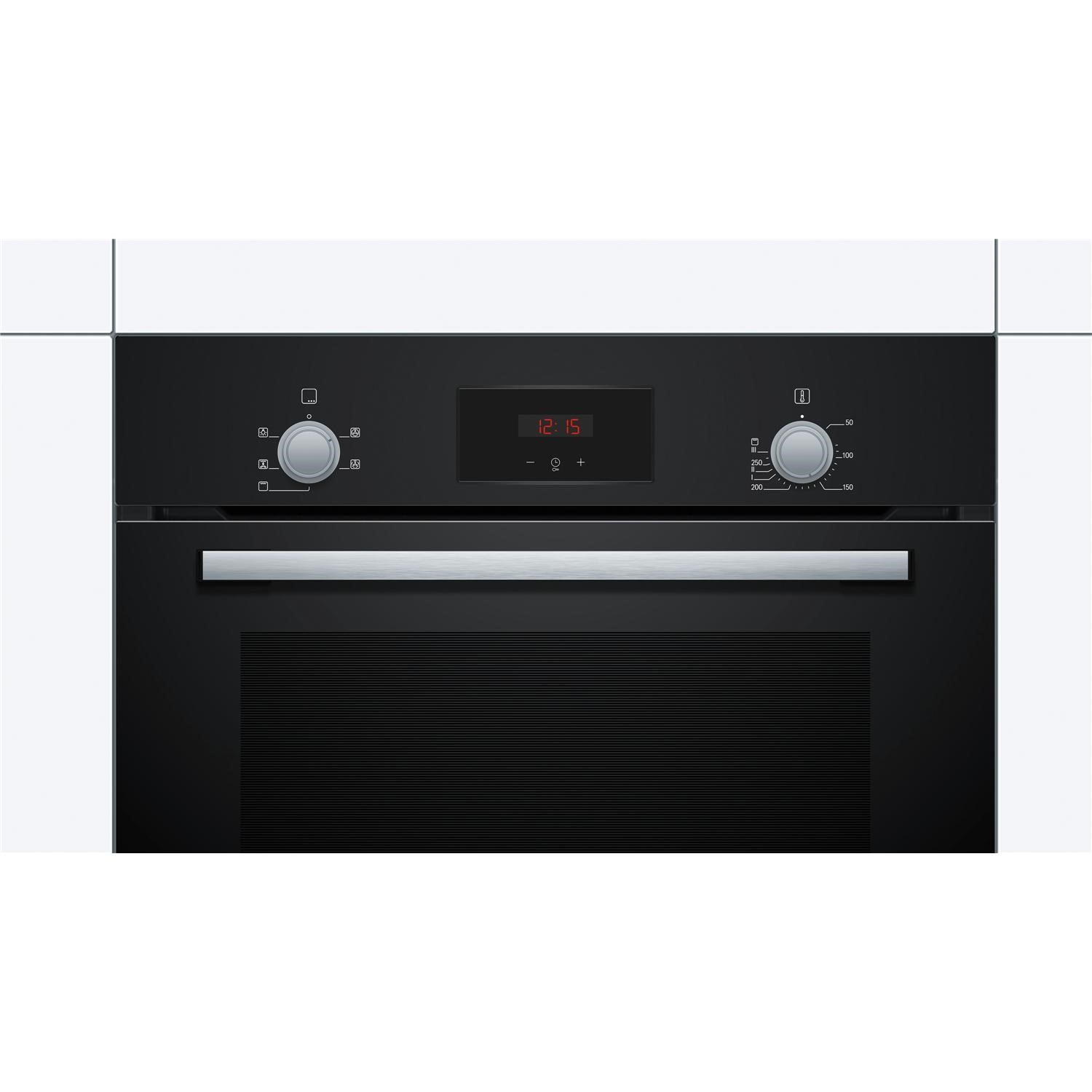 Bosch Hhf113ba0b Serie 2 Electric Built In Single Fan Oven Black