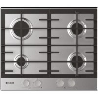 Hoover HHG6BRMX 60cm Four Burner Gas Hob With Cast Iron Pan Stands - Stainless Steel