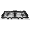 Hoover HHG6BRMX 60cm Four Burner Gas Hob With Cast Iron Pan Stands - Stainless Steel