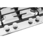 Hoover HHG6BRMX 60cm Four Burner Gas Hob With Cast Iron Pan Stands - Stainless Steel