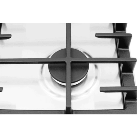 Hoover HHG6BRMX 60cm Four Burner Gas Hob With Cast Iron Pan Stands - Stainless Steel