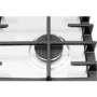Hoover HHG6BRMX 60cm Four Burner Gas Hob With Cast Iron Pan Stands - Stainless Steel