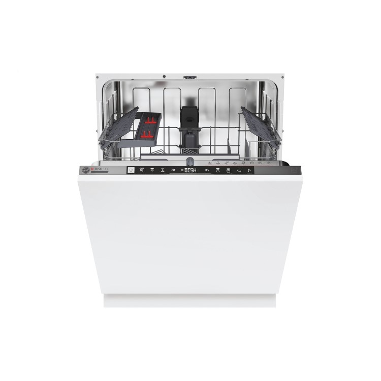 Hoover H-DISH 500 Integrated Dishwasher - Smart Wi-Fi C-Rated Black and Silver control panel