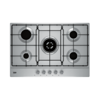 Beko HIAW75224SX 75cm Wide Five Burner Gas Hob - Stainless Steel