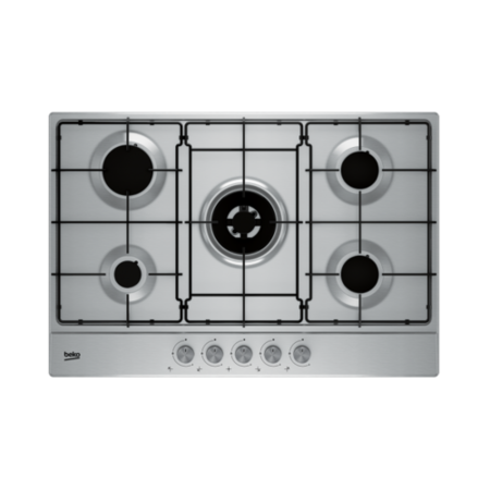 Beko HIAW75224SX 75cm Wide Five Burner Gas Hob - Stainless Steel