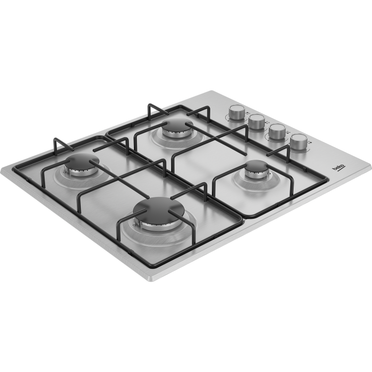 Beko 60cm 4 Burner Gas Hob - Stainless Steel