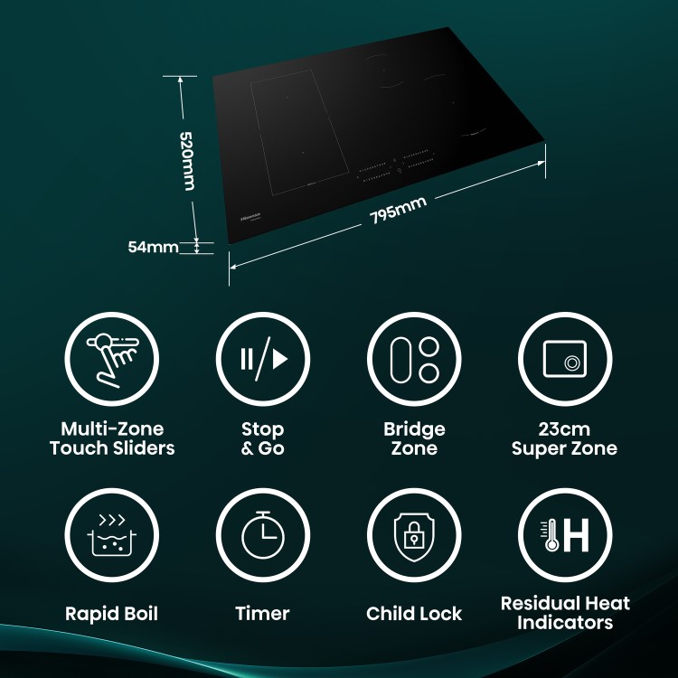 Hisense 80cm 4 Zone Induction Hob