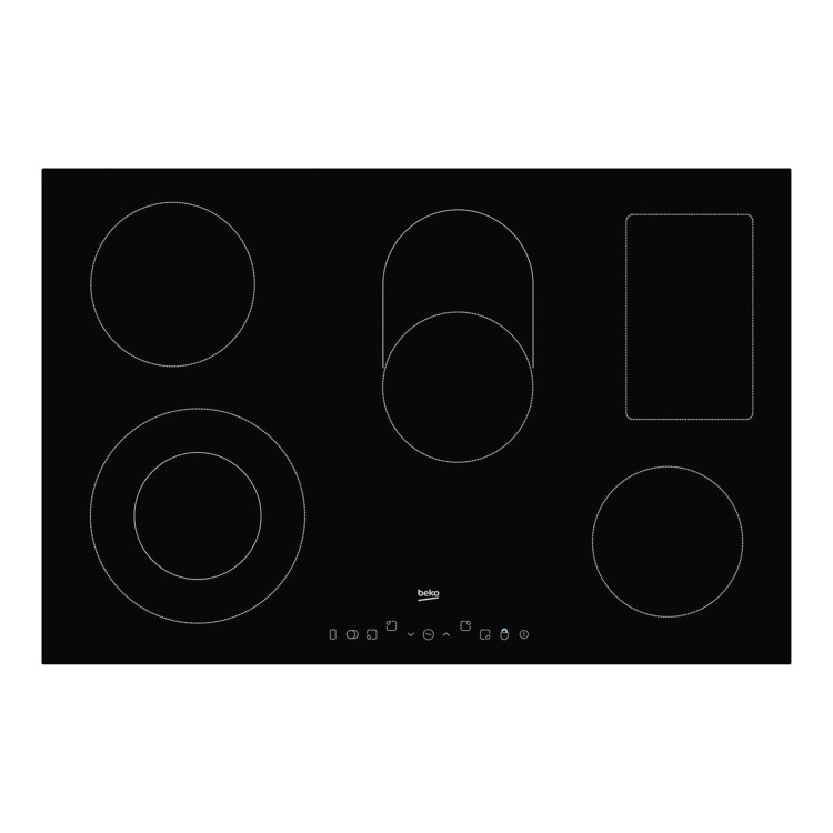 Refurbished Beko HIC85402T Touch Control 77cm 5 Zone Ceramic Hob With Extended Zones
