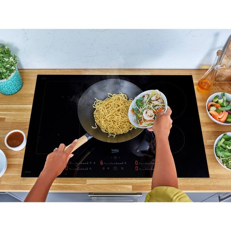 Refurbished Beko HII85700UFT 80cm IndyFlex 5 Zone Induction Hob Black