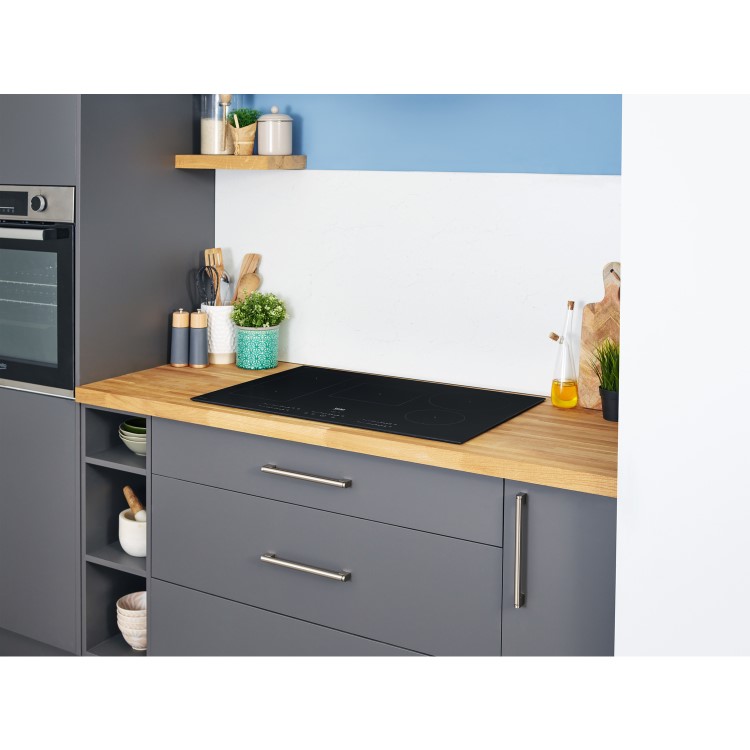 Refurbished Beko HII85700UFT 80cm IndyFlex 5 Zone Induction Hob Black