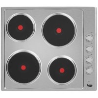 Refurbished Beko HIZE64101X 58cm 4 Zone Solid Plate Hob Stainless Steel