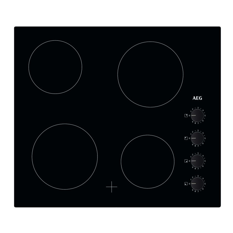 AEG 3000 Series 59cm 4 Zone Ceramic Hob with Knob Controls