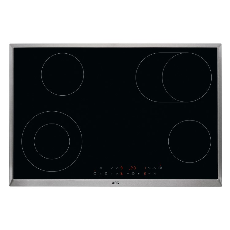 AEG 3000 Series 77cm 4 Zone Ceramic Hob with Stainless Steel Frame