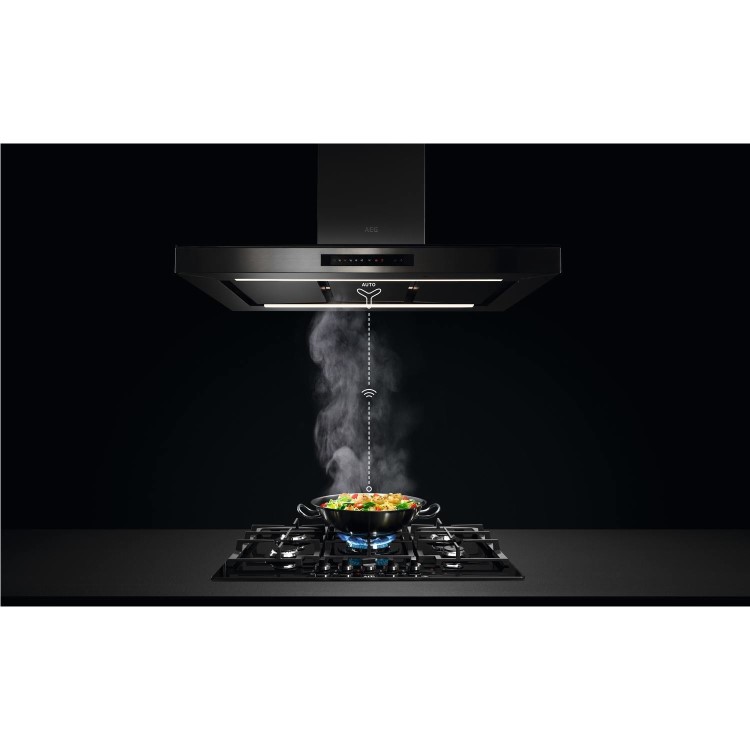 AEG 88cm Gas-on-glass Five Burner Gas Hob with Work Burner - Black