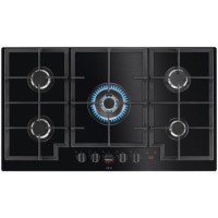 Refurbished AEG HKB95450NB 90cm 5 Burner Gas-on-Glass Hob Black