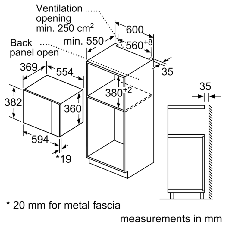 Refurbished Neff HLAGD53N0B 25L 900W Microwave Oven