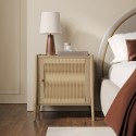 HLE001 Oak Bedside Table with Single Door - Halle