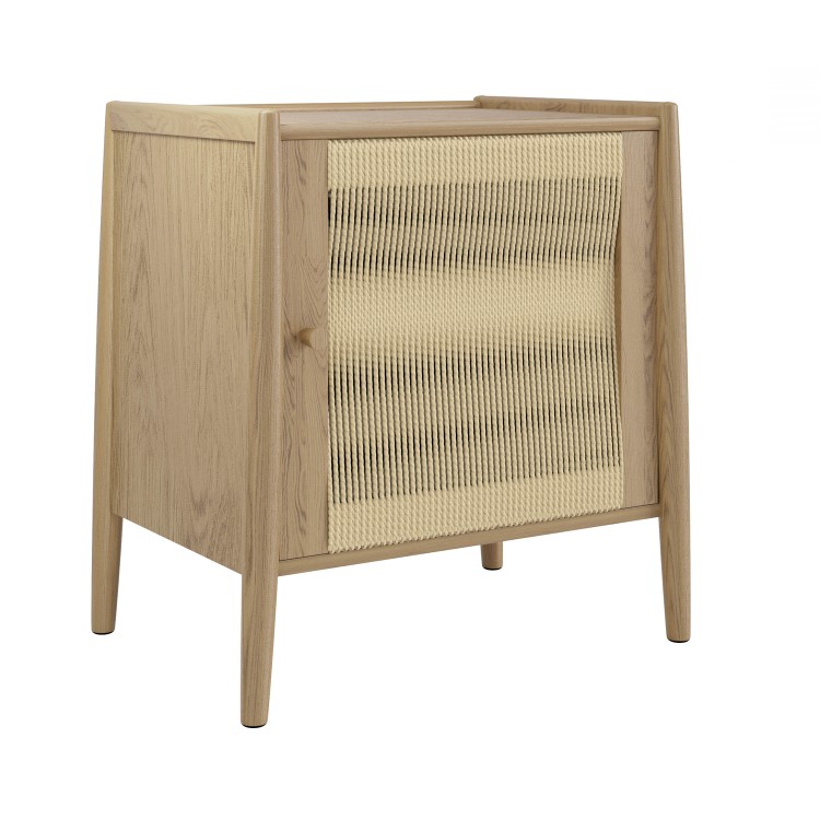 Oak Bedside Table with Single Door - Halle
