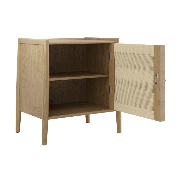 Oak Bedside Table with Single Door - Halle